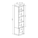 Σύνθετο σαλονιού Norda pakoworld κρεμ με oak 187x40x58.4εκ - Image 5