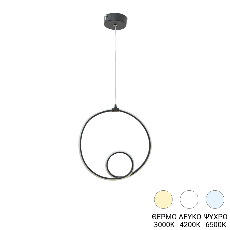 193-000134 Φωτιστικό οροφής Lavani pakoworld LED μαύρο μέταλλο 15x18x70εκ - Image 1