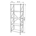 Βιβλιοθήκη Bimblem pakoworld καρυδί με μαύρο μέταλλο 64x30x150εκ - Image 2