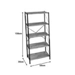 Βιβλιοθήκη Bimblem pakoworld oak με μαύρο μέταλλο 60x30x150εκ - Image 3