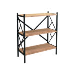 Ραφιέρα επιδαπέδια Althea pakoworld oak με μαύρο μέταλλο 60x30x90εκ - Image 2