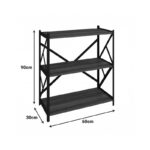Ραφιέρα επιδαπέδια Althea pakoworld oak με μαύρο μέταλλο 60x30x90εκ - Image 3