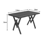 Τραπέζι Vertex pakoworld καρυδί με μαύρο μέταλλο 110x70x72εκ - Image 5