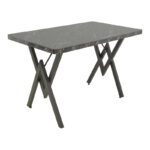 Τραπέζι Vertex pakoworld μαύρο μαρμάρου και μέταλλο 110x70x72εκ - Image 2