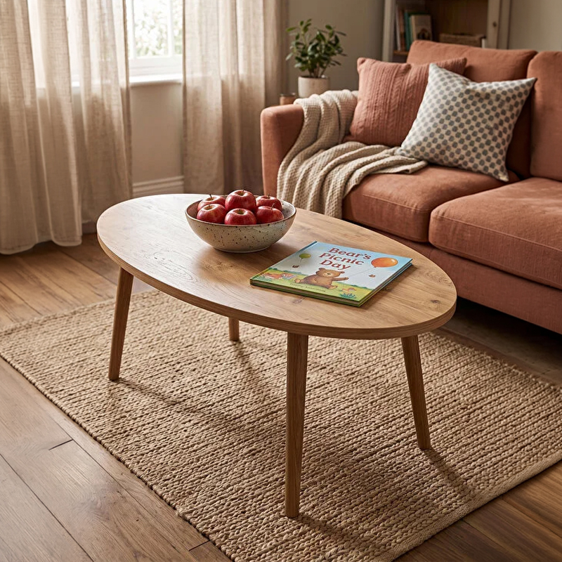 197-000348 Τραπέζι σαλονιού Sartori pakoworld oak 90x45x43εκ - Image 1
