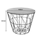 Βοηθητικό τραπέζι σαλονιού Jacot pakoworld oak-μαύρο Φ38x30,5εκ - Image 3