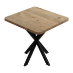 Τραπεζαρία με Καρέκλες Gaston μαύρο και Τραπέζι Prestone oak 70x70x75εκ Σετ 3τεμ - Image 5