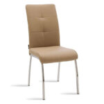 Τραπεζαρία με Καρέκλες Ariadne Μόκα και Τραπέζι Antoro γυαλί Φ100x75εκ Σετ 5τεμ - Image 5