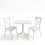 Τραπεζαρία Groovy Crossie pakoworld σετ 3τεμ λευκό PP 60x60x76εκ - Image 2