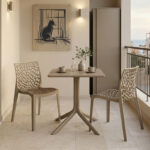 Τραπεζαρία Groovy Hush pakoworld σετ 3τεμ cappuccino PP 60x60x76εκ