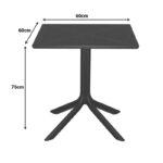 Τραπεζαρία Groovy Berdian pakoworld σετ 3τεμ σκούρο πράσινο PP 60x60x76εκ - Image 5