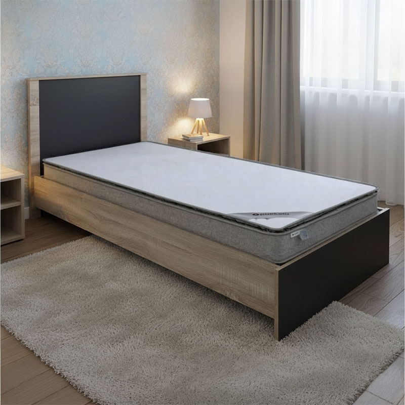 200-001650 Κρεβάτι με στρώμα Athos-Perfecto pakoworld sonoma-ανθρακί 90x190εκ - Image 1