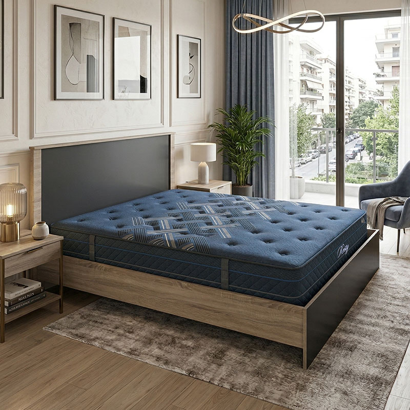 200-001661 Κρεβάτι με στρώμα Athos-Resty pakoworld sonoma-ανθρακί 160x200εκ - Image 1