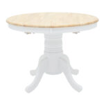 Τραπεζαρία Dallan Lars pakoworld 5τεμ λευκό rubberwood Φ100(+38)x100x75εκ - Image 4