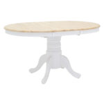 Τραπεζαρία Dallan Lars pakoworld 5τεμ λευκό rubberwood Φ100(+38)x100x75εκ - Image 5