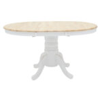 Τραπεζαρία Dallan Lars pakoworld 5τεμ λευκό rubberwood Φ100(+38)x100x75εκ - Image 6
