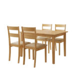 Τραπεζαρία Dallan Country pakoworld 5τεμ σε φυσική απόχρωση rubberwood 120-150x80x74εκ - Image 2