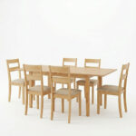 Τραπεζαρία Dallan Country pakoworld 7τεμ σε φυσική απόχρωση rubberwood 120-150x80x74εκ - Image 2