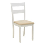 Τραπεζαρία Dallan Mabor pakoworld 7τεμ λευκό rubberwood 120-150x80x73,8εκ - Image 3