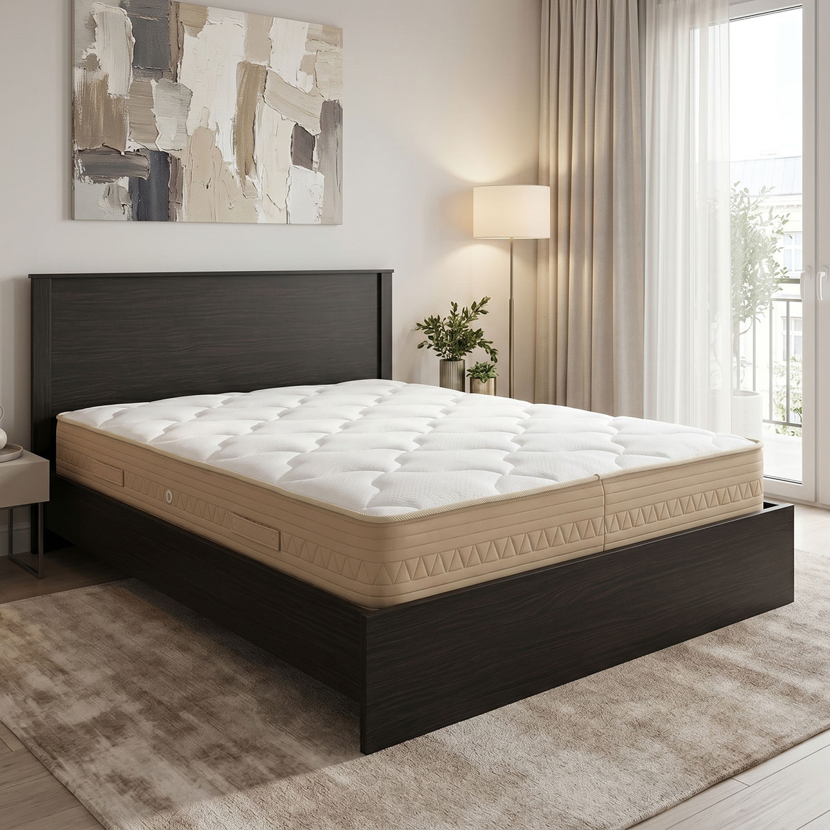 200-001838 Κρεβάτι με στρώμα Athos Sleepy pakoworld wenge 160x200εκ - Image 1