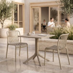 Τραπεζαρία Zoi Groovy pakoworld σετ 3τεμ cappuccino PP 80x80x74εκ