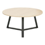 Τραπέζια σαλονιού Berton pakoworld 2τεμ σε φυσική απόχρωση με μαύρο μέταλλο - Image 4