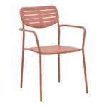 Πολυθρόνα Deraby pakoworld στοιβαζόμενη terracotta μέταλλο 56x45.5x83εκ