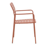 Πολυθρόνα Deraby pakoworld στοιβαζόμενη terracotta μέταλλο 56x45.5x83εκ - Image 4