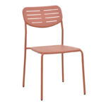 Καρέκλα Deraby pakoworld στοιβαζόμενη terracotta μέταλλο 52.5x45.5x83εκ