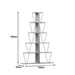 Βιβλιοθήκη mini Tars pakoworld λευκό 100x22x150εκ - Image 5