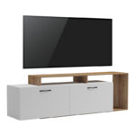 Έπιπλο τηλεόρασης Tobler pakoworld σε oak- λευκή απόχρωση 170x40x53εκ - Image 2