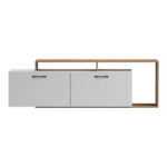 Έπιπλο τηλεόρασης Tobler pakoworld σε oak- λευκή απόχρωση 170x40x53εκ - Image 4