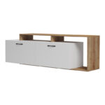 Έπιπλο τηλεόρασης Tobler pakoworld σε oak- λευκή απόχρωση 170x40x53εκ - Image 5