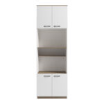Ντουλάπα κουζίνας Rowan pakoworld σε λευκή-sonoma απόχρωση 60x42x182εκ - Image 4