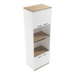 Ντουλάπα κουζίνας Rowan pakoworld σε λευκή-sonoma απόχρωση 60x42x182εκ - Image 6