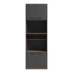 Ντουλάπα κουζίνας Rowan pakoworld σε ανθρακί-oak απόχρωση 60x42x182εκ - Image 2