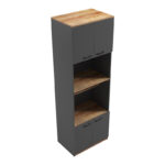 Ντουλάπα κουζίνας Rowan pakoworld σε ανθρακί-oak απόχρωση 60x42x182εκ - Image 5
