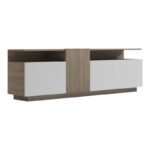 Έπιπλο τηλεόρασης Vendora pakoworld σε sonoma-λευκή απόχρωση 150x29.5x46.3εκ - Image 3