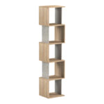 Βιβλιοθήκη Cubik pakoworld sonoma- γκρι μπεζ οψη μαρμάρου 35x30x161εκ - Image 2