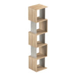Βιβλιοθήκη Cubik pakoworld sonoma- γκρι μπεζ οψη μαρμάρου 35x30x161εκ - Image 5