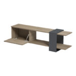 Έπιπλο τηλεόρασης Standi pakoworld σε sonoma-ανθρακί 120x25x36.8εκ - Image 2