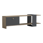 Έπιπλο τηλεόρασης Standi pakoworld σε sonoma-ανθρακί 120x25x36.8εκ - Image 3