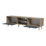Έπιπλο τηλεόρασης Gorna pakoworld sonoma-ανθρακί 180x35x48.6εκ - Image 2
