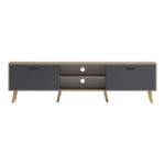 Έπιπλο τηλεόρασης Gorna pakoworld sonoma-ανθρακί 180x35x48.6εκ - Image 4