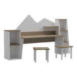Παιδικό γραφείο με σκαμπο Dualto pakoworld sonoma-λευκό 180x30x93.6εκ - Image 2