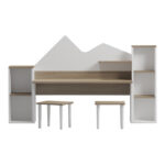 Παιδικό γραφείο με σκαμπο Dualto pakoworld sonoma-λευκό 180x30x93.6εκ - Image 3
