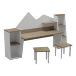 Παιδικό γραφείο με σκαμπο Dualto pakoworld sonoma-λευκό 180x30x93.6εκ - Image 4