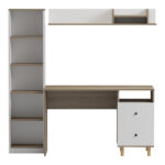 Σύνθεση γραφείου Kontor pakoworld sonoma-λευκό 160x50x158,2εκ - Image 3