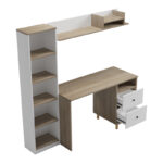 Σύνθεση γραφείου Kontor pakoworld sonoma-λευκό 160x50x158,2εκ - Image 5