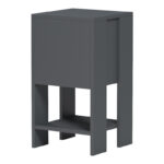 Κομοδίνο Reppo pakoworld ανθρακί 30x30x55εκ - Image 5